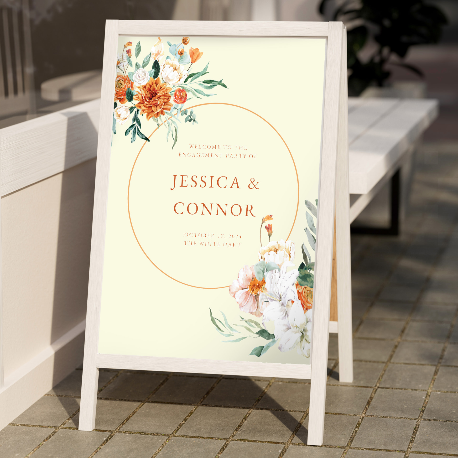 Engagement party welcome sign